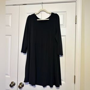 Mountain Mama XXXL Black 3/4 length sleeve dress. 39 “ long